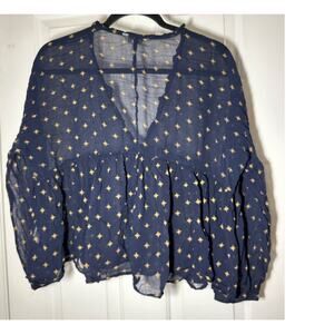Lucky Brand Star Shear Blouse Size Medium
